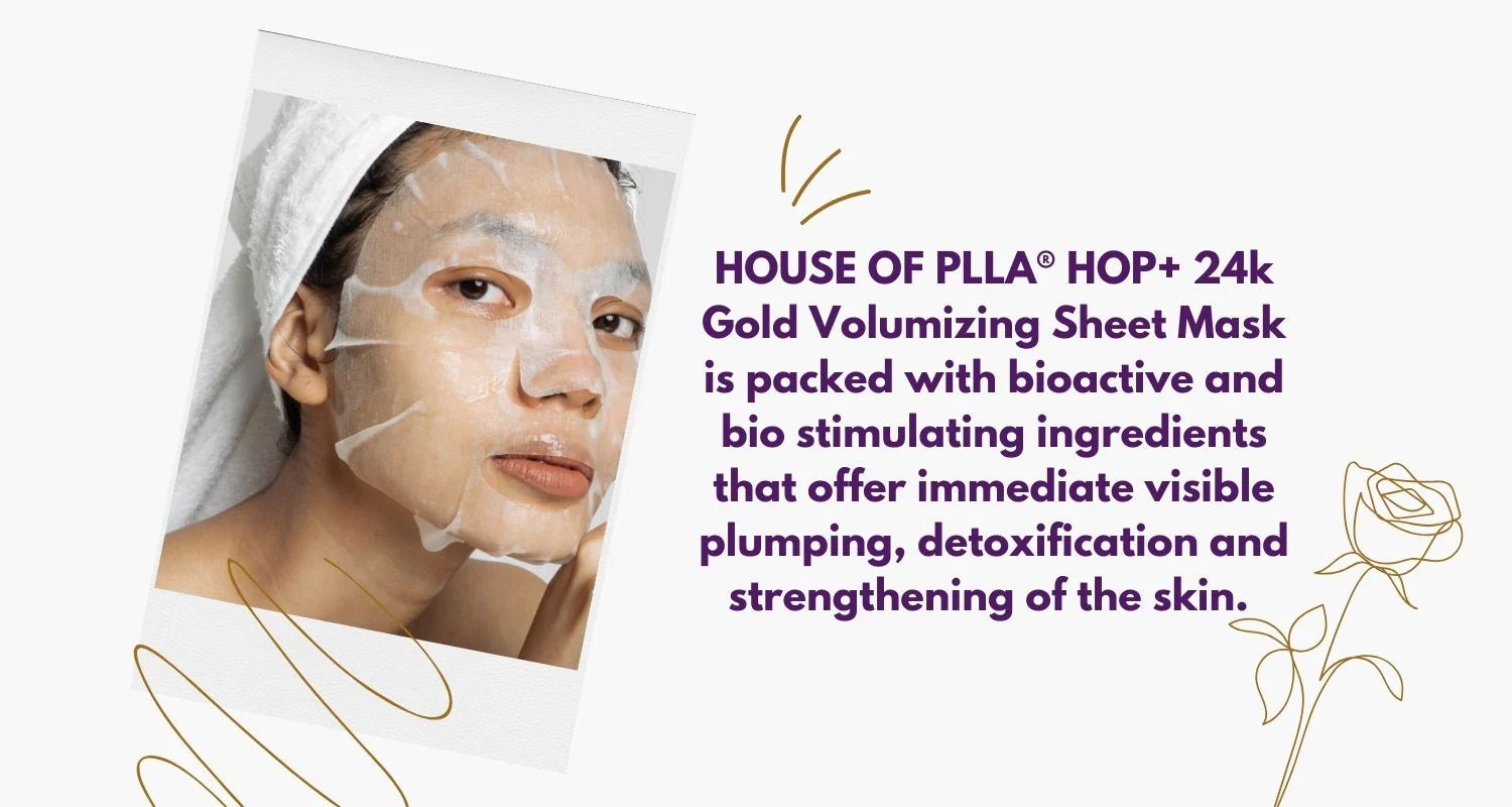 HOUSE OF PLLA® HOP+ 24k Gold Volumizing Sheet Mask 5pc/Box