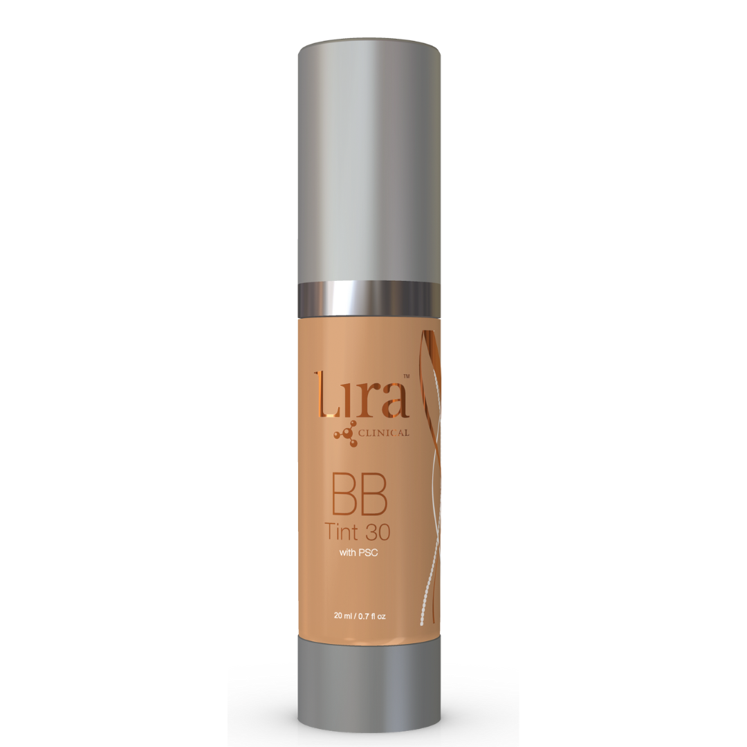 Lira Clinical BB Tint 30 tinted moisturizer bottle with pump, 0.7 oz